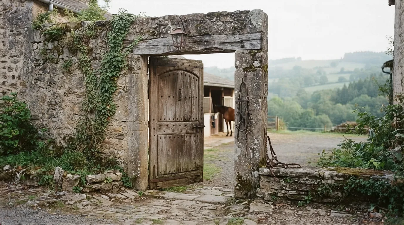 Entrée du Écurie Gilles Bordes, centre équestre à Sainte-Fortunade